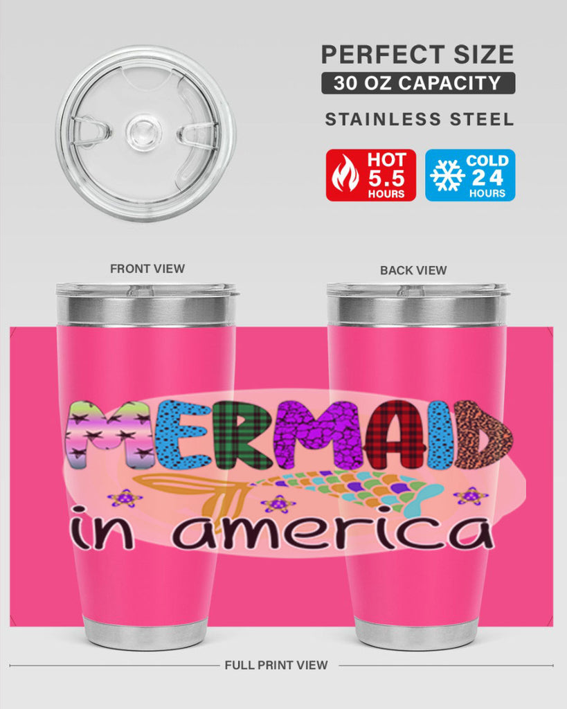 Mermaid In America 419#- mermaid- Tumbler