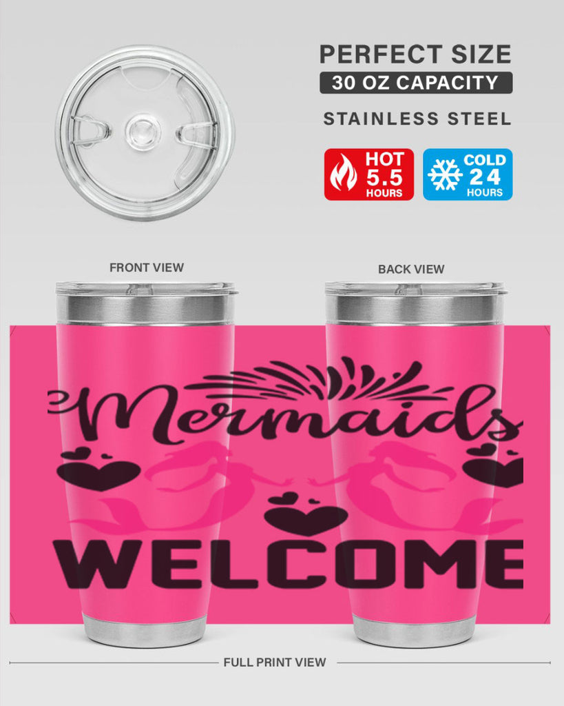 Mermaids Welcome 499#- mermaid- Tumbler