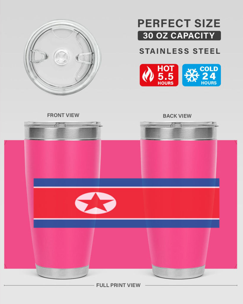 North Korea 70#- world flags- Tumbler