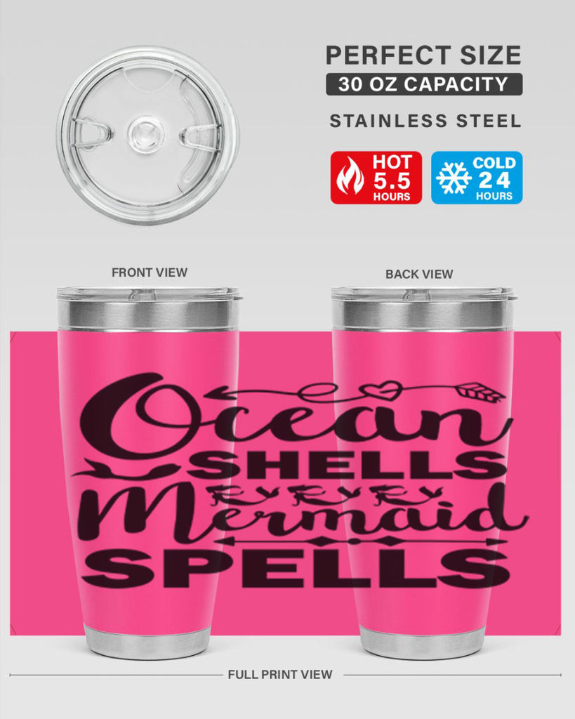 Ocean Shells Mermaid Spells 521#- mermaid- Tumbler