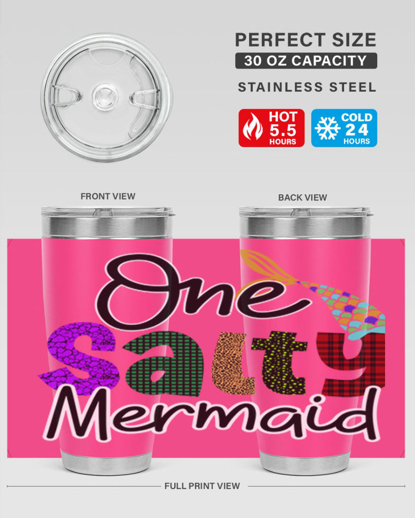 One Salty Mermaid 526#- mermaid- Tumbler