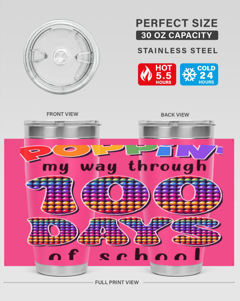 Poppin My Way Through 100 53#- 100 days of school- Tumbler