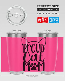 Pround Cat Mom Style 103#- cat- Tumbler