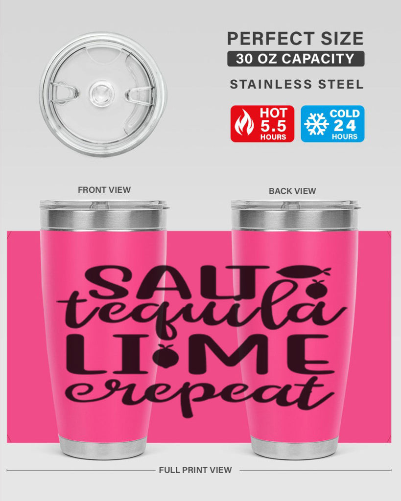 Salt tequila lime repeat 558#- mermaid- Tumbler