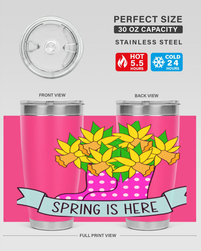 Spring is here daffodil rainboots442#- spring- Tumbler