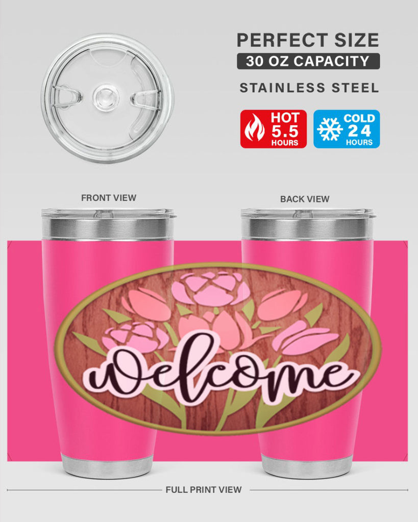 Welcome flowers bouquet Mockup570#- spring- Tumbler