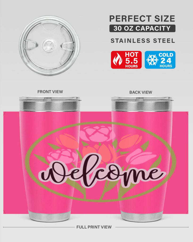 Welcome flowers bouquet571#- spring- Tumbler
