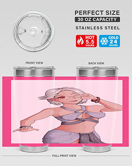 White hair girl wearing summer outfit 40#- anime- Tumbler