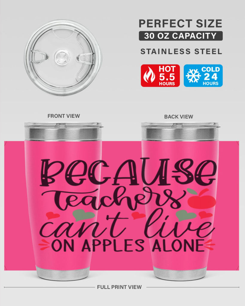 because teachers cant live on apples alone Style 192#- teacher- tumbler