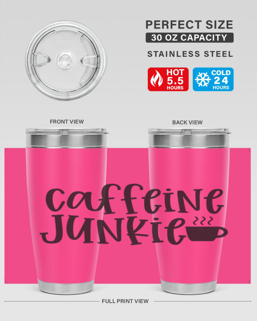 caffeine junkie 412#- mom- Tumbler