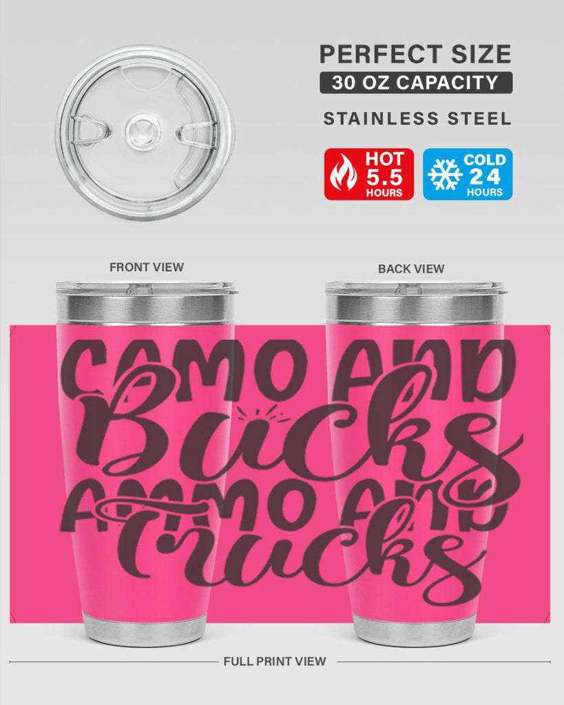 camo and bucks ammo and trucks 18#- hunting- Tumbler