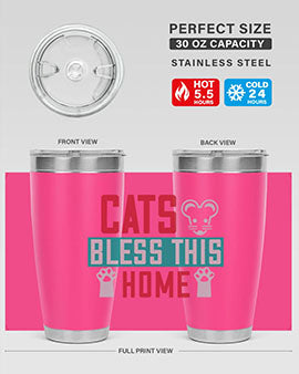 cats bless this home Style 36#- cat- Tumbler