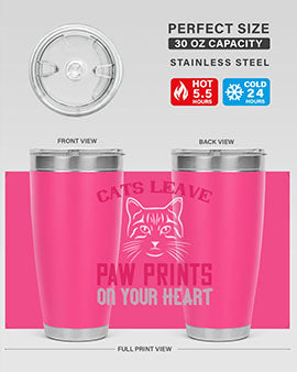 cats leave paw prints on your heart Style 39#- cat- Tumbler