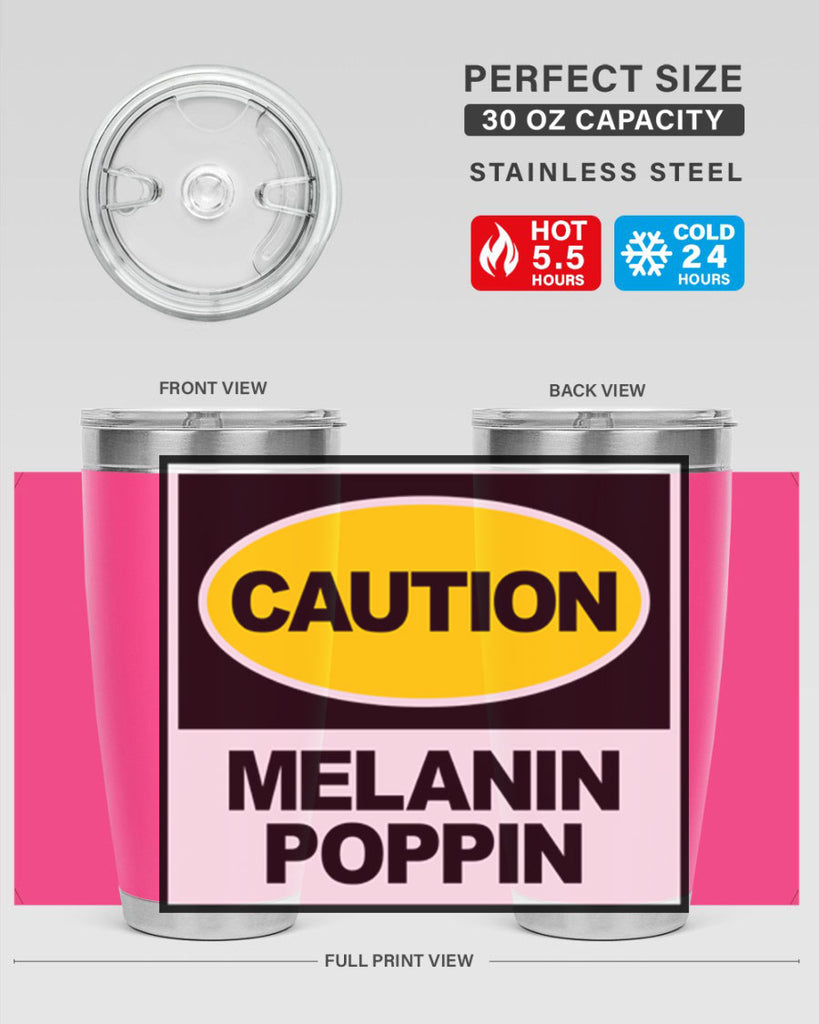 caution melanin poppin 188#- black words phrases- Cotton Tank