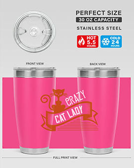 crazy cat lady Style 43#- cat- Tumbler