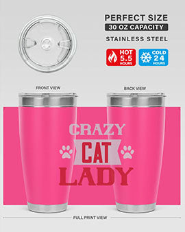 crazy cat lady Style 44#- cat- Tumbler