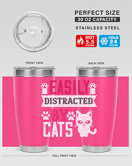 easily distracted by cats Style 47#- cat- Tumbler