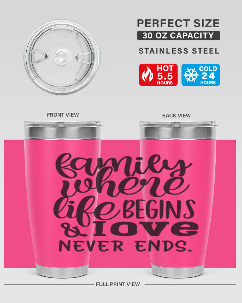 family where life begins love never ends 34#- family- Tumbler