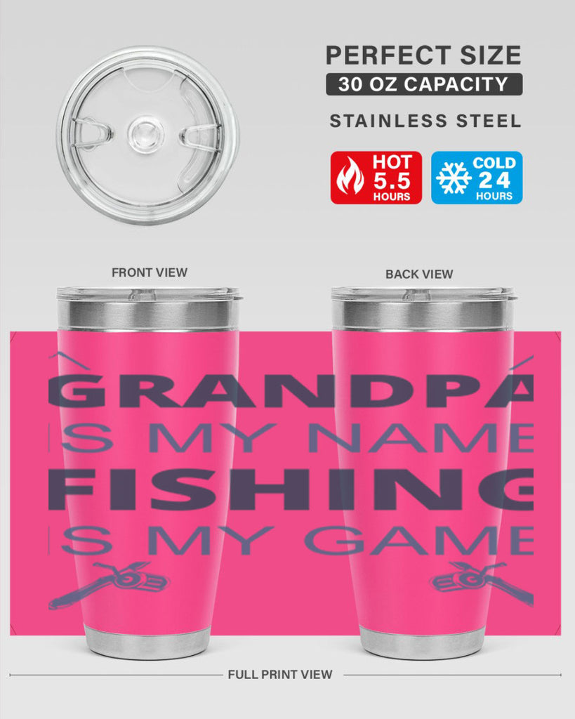 grandpa is my name 124#- fishing- Tumbler