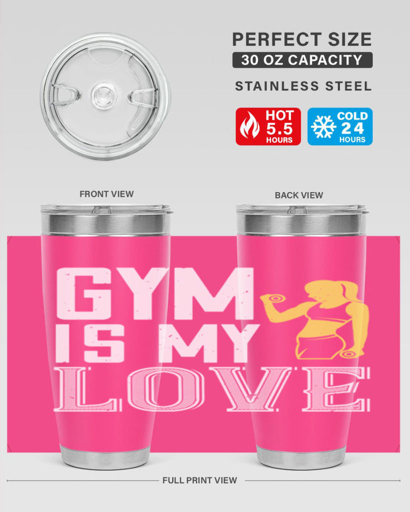 gym is my love 98#- gym- Tumbler
