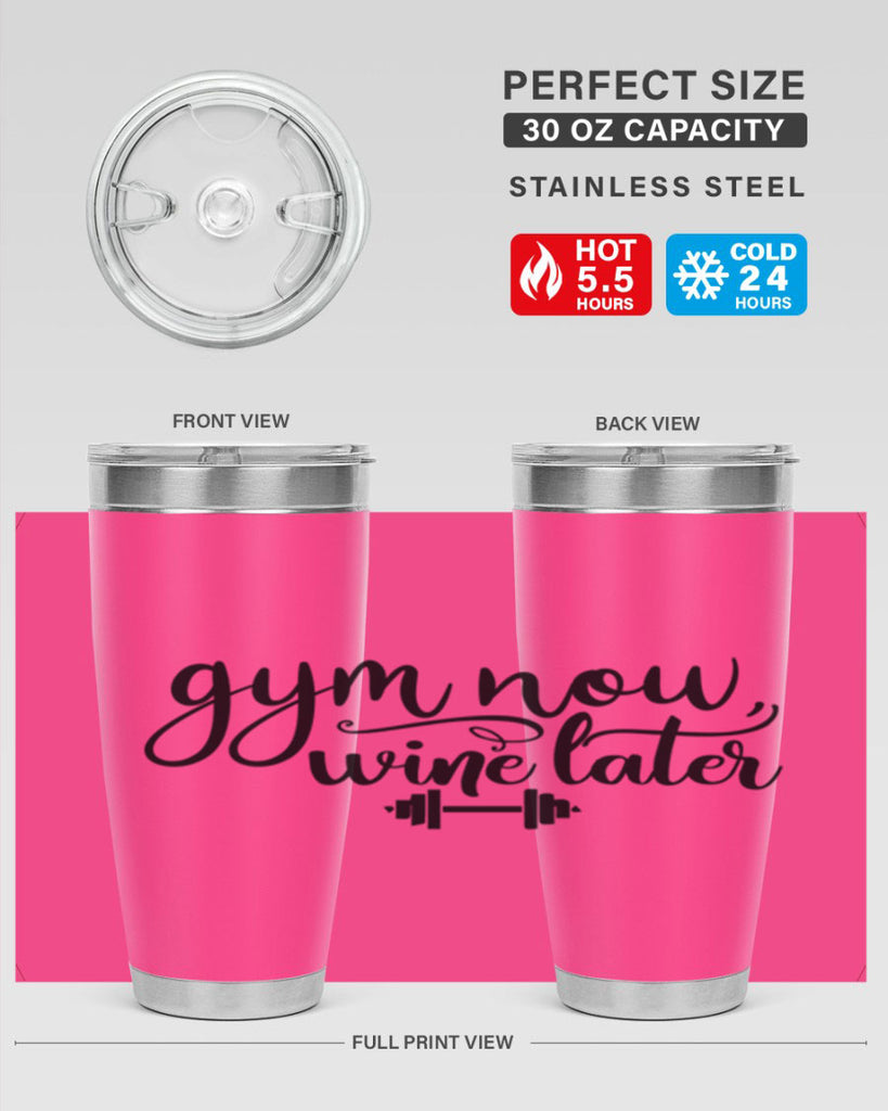 gym now wine later 42#- gym- Tumbler