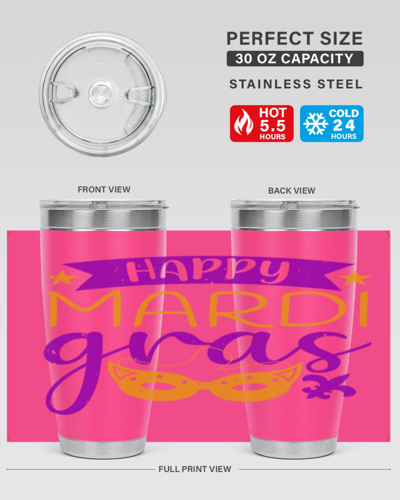 happy mardi gras 70#- mardi gras- Tumbler