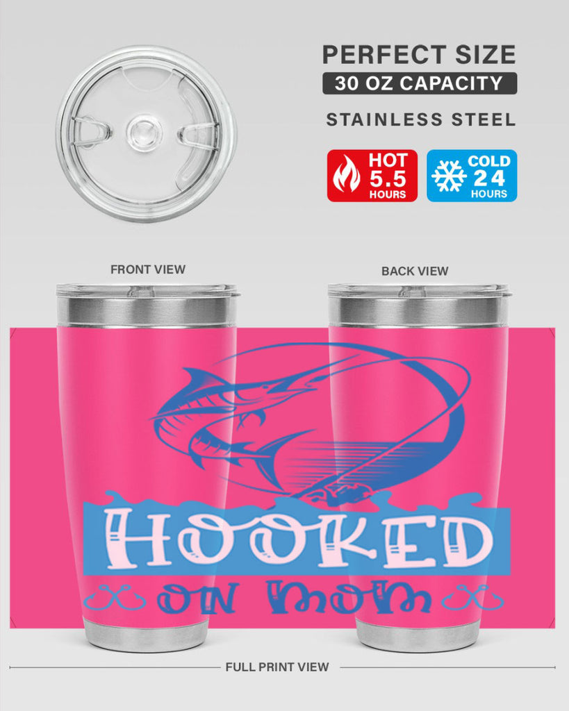 hooked on mom 217#- fishing- Tumbler