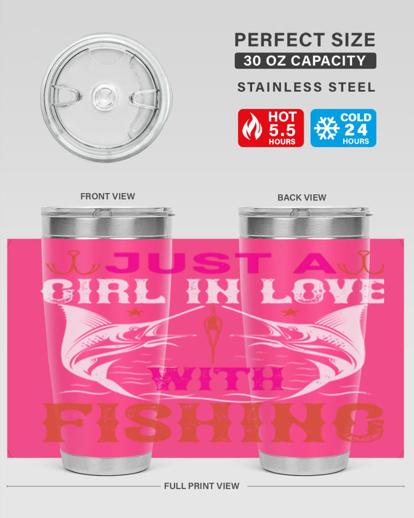 just a girl in love with fishing 73#- fishing- Tumbler