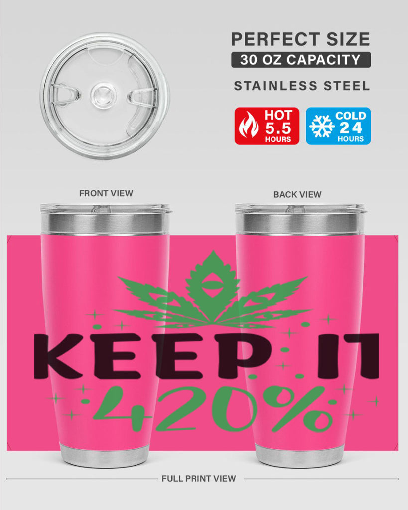 keep it four twenty percent 176#- marijuana- Tumbler