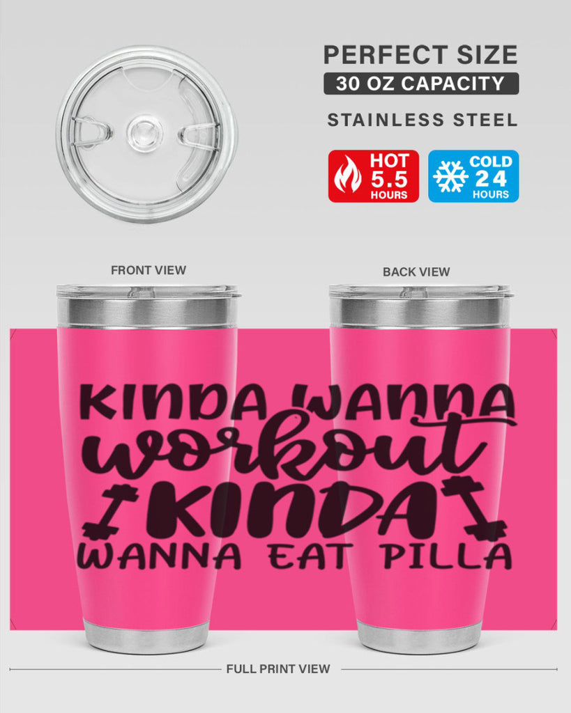 kinda wanna workout kinda wanna eat pilla 37#- gym- Tumbler