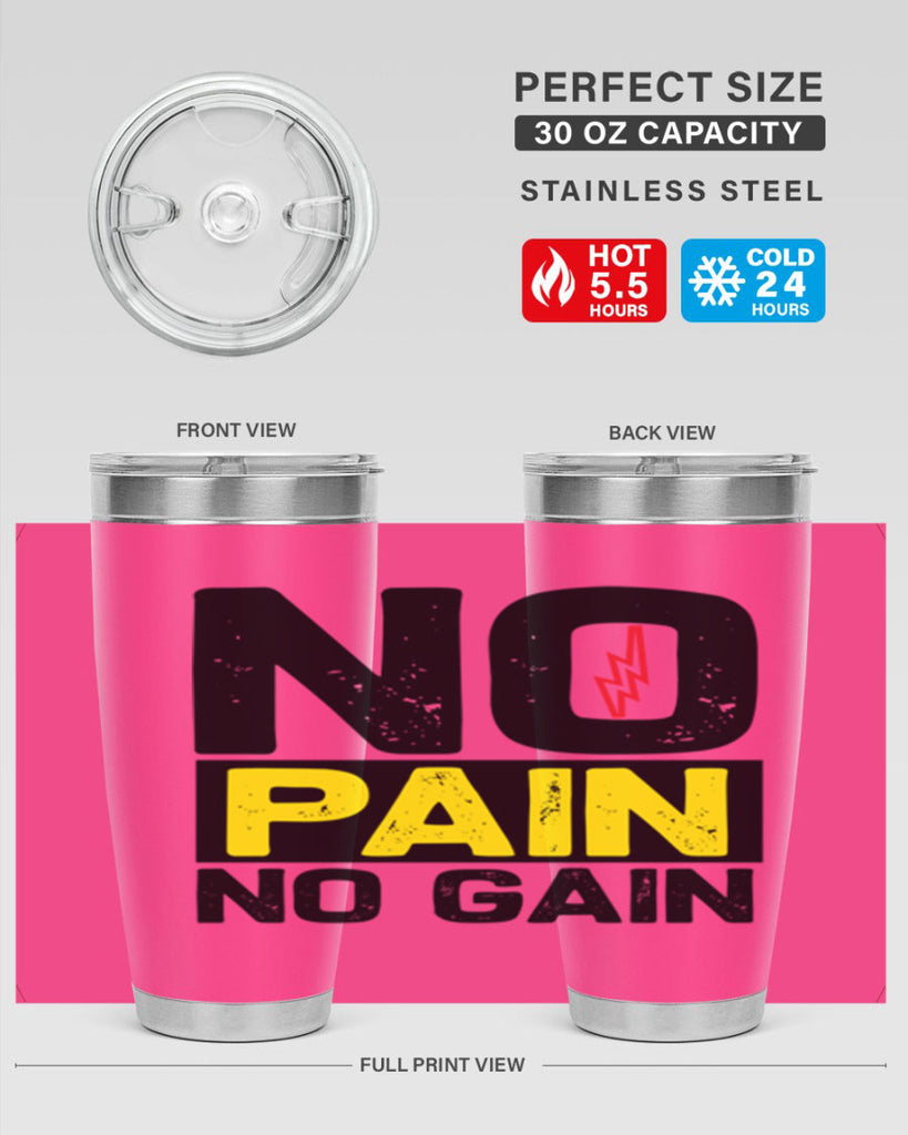 no pain no gain 5#- gym- Tumbler