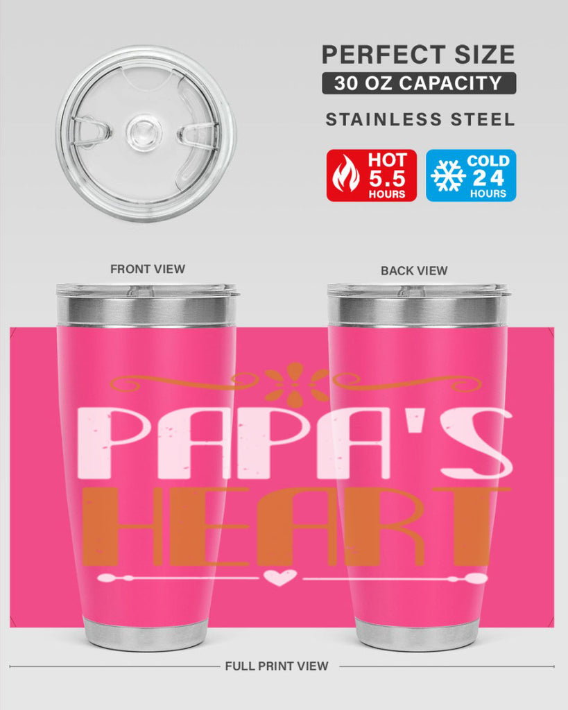 papas heart 13#- grandpa - papa- Tumbler