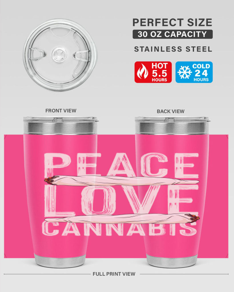 peace love cannabis 216#- marijuana- Tumbler