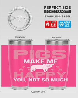 pigs make me happy Style 35#- pig- Tumbler