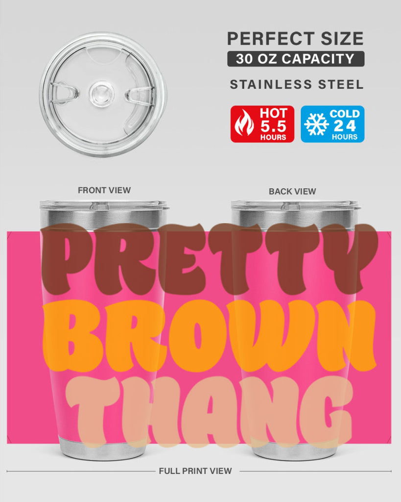 pretty  brown thang 52#- black words phrases- Cotton Tank