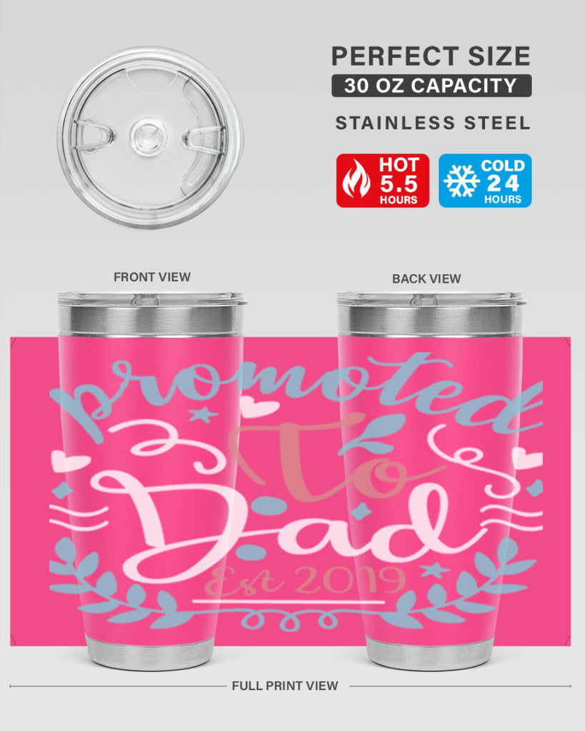 promoted to dad est 10#- fathers day- Tumbler