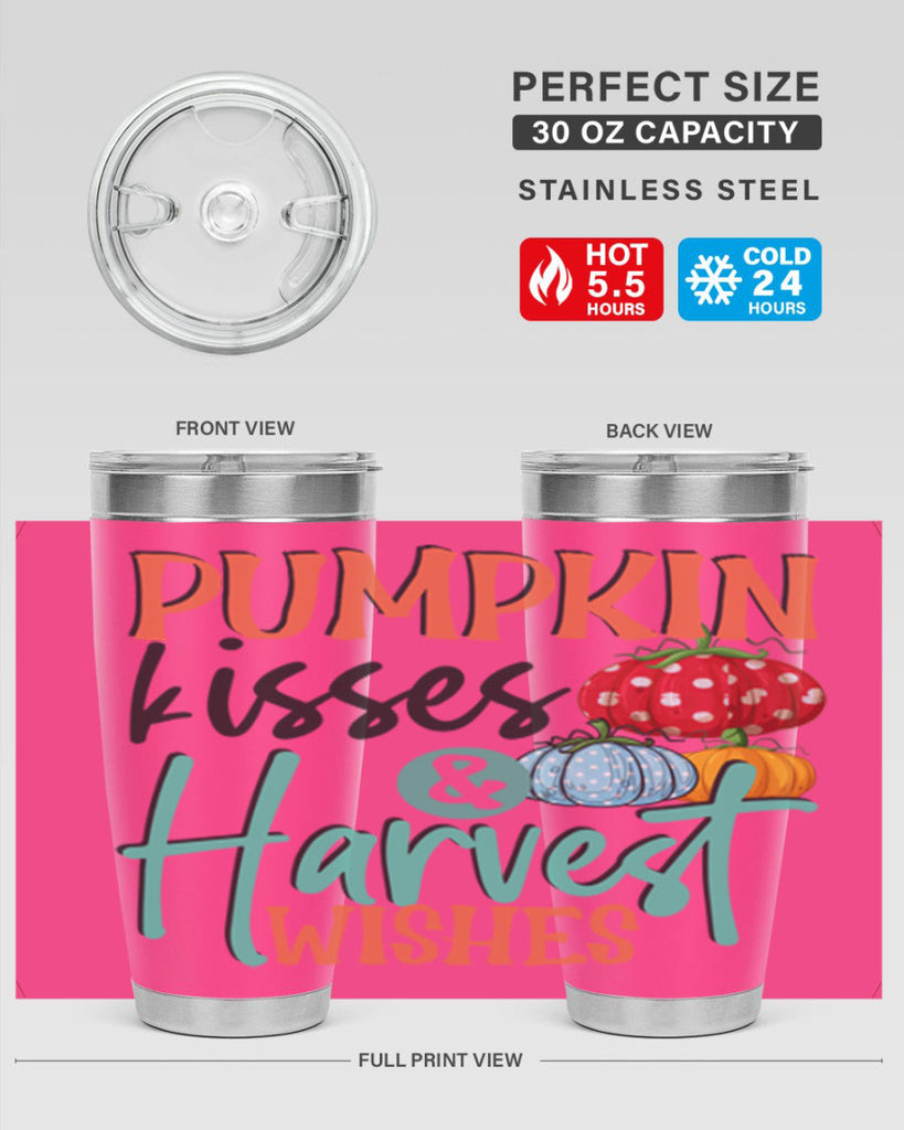 pumpkin kisses harvest wishes 526#- fall- Tumbler