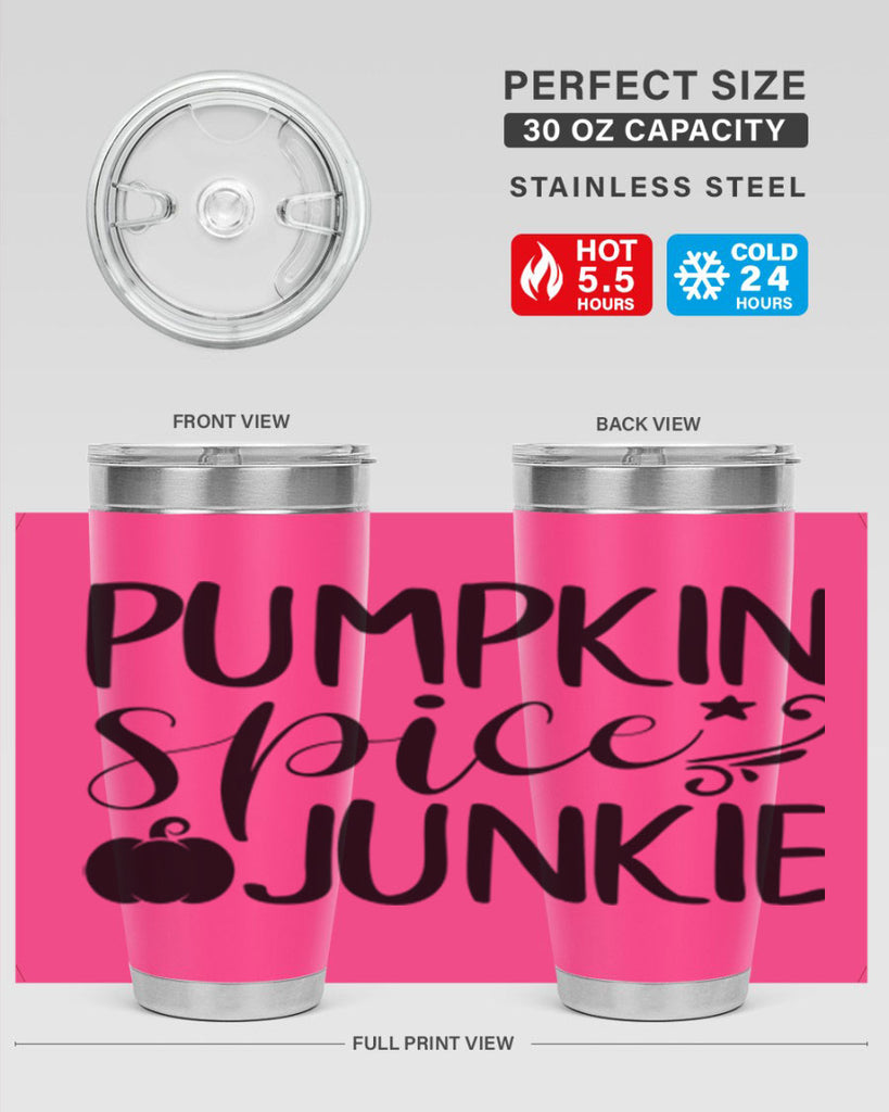 pumpkin spice junkie 548#- fall- Tumbler