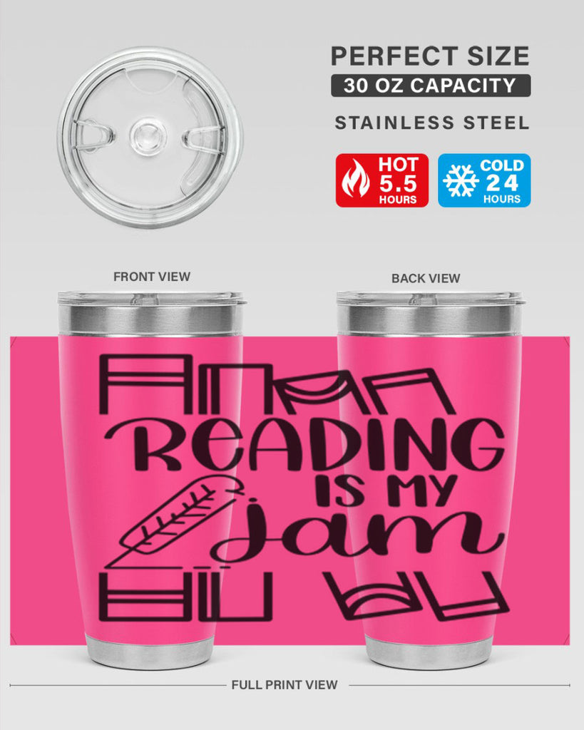 reading is my jam 29#- reading- Tumbler