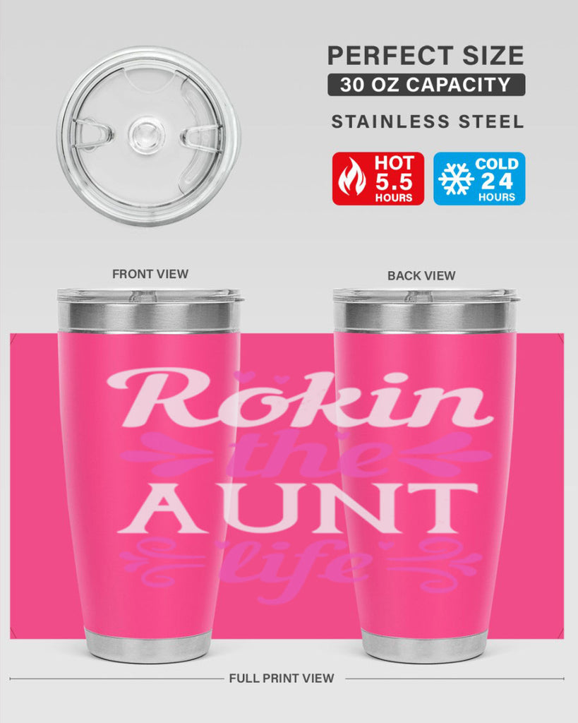 rokin the aunt life Style 24#- aunt- Tumbler