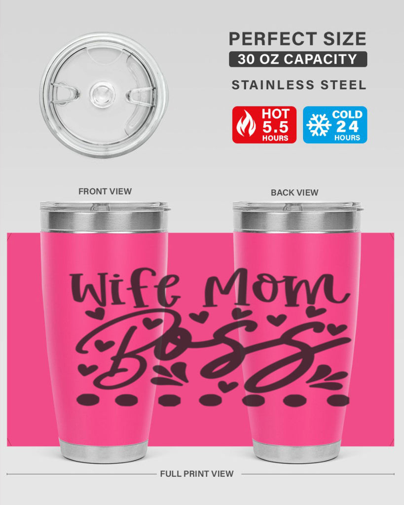 wife mom boss 358#- mom- Tumbler