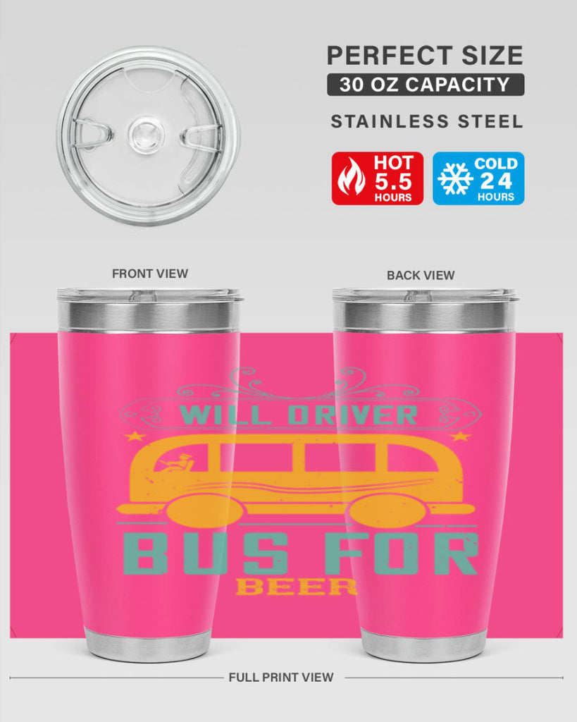 will driver bus for beer Style 6#- bus driver- tumbler
