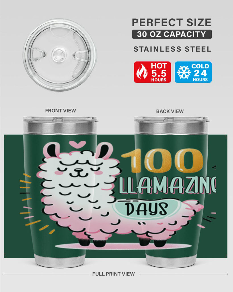 100th Day of School Llama 39#- 100 days of school- Tumbler