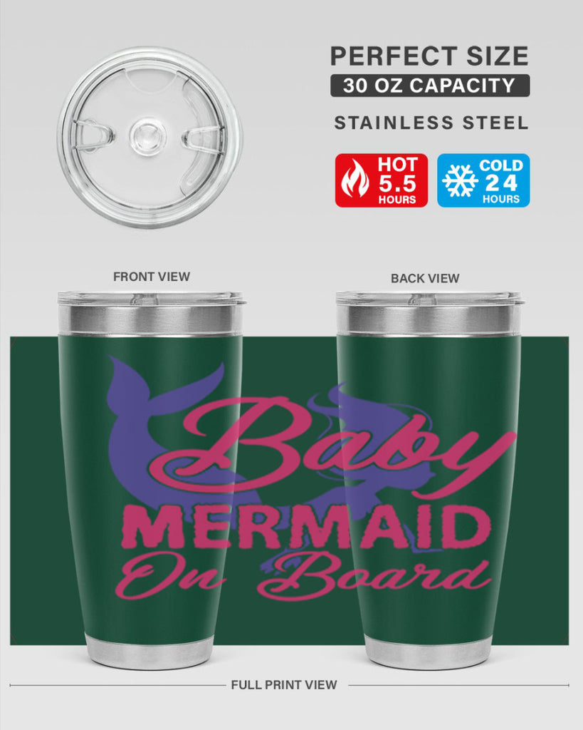 Baby Mermaid On Board 24#- mermaid- Tumbler