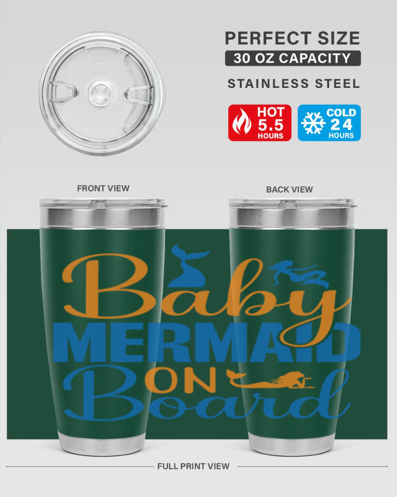 Baby Mermaid on Board 28#- mermaid- Tumbler