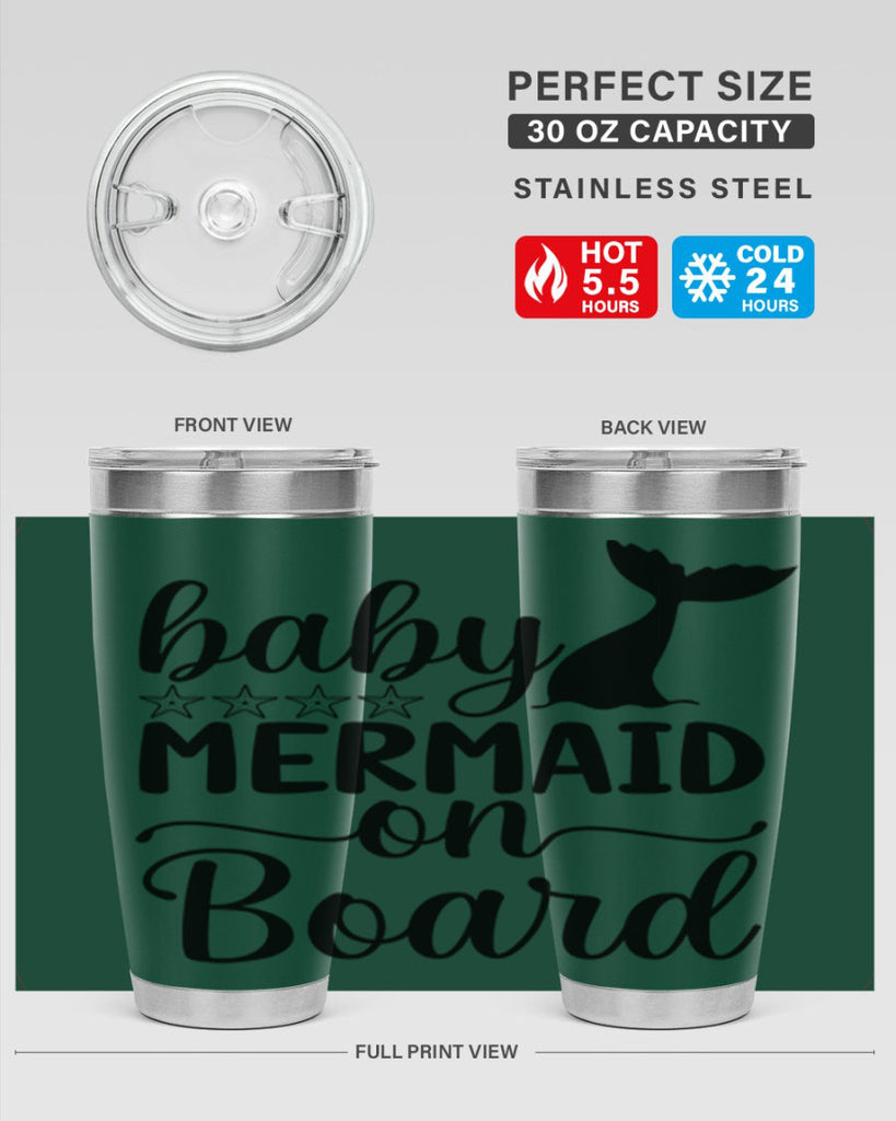 Baby mermaid on board 36#- mermaid- Tumbler