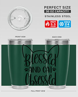 Blessed And Cat Obsessed Style 79#- cat- Tumbler