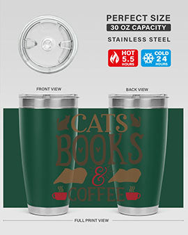 Cats Books Coffee Style 9#- cat- Tumbler