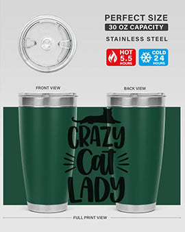 Crazy Cat Lady Style 92#- cat- Tumbler