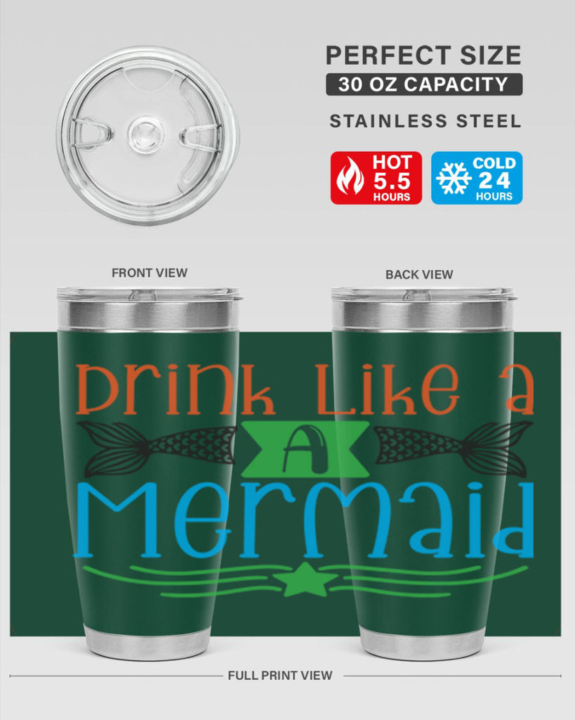 Drink Like A Mermaid 146#- mermaid- Tumbler